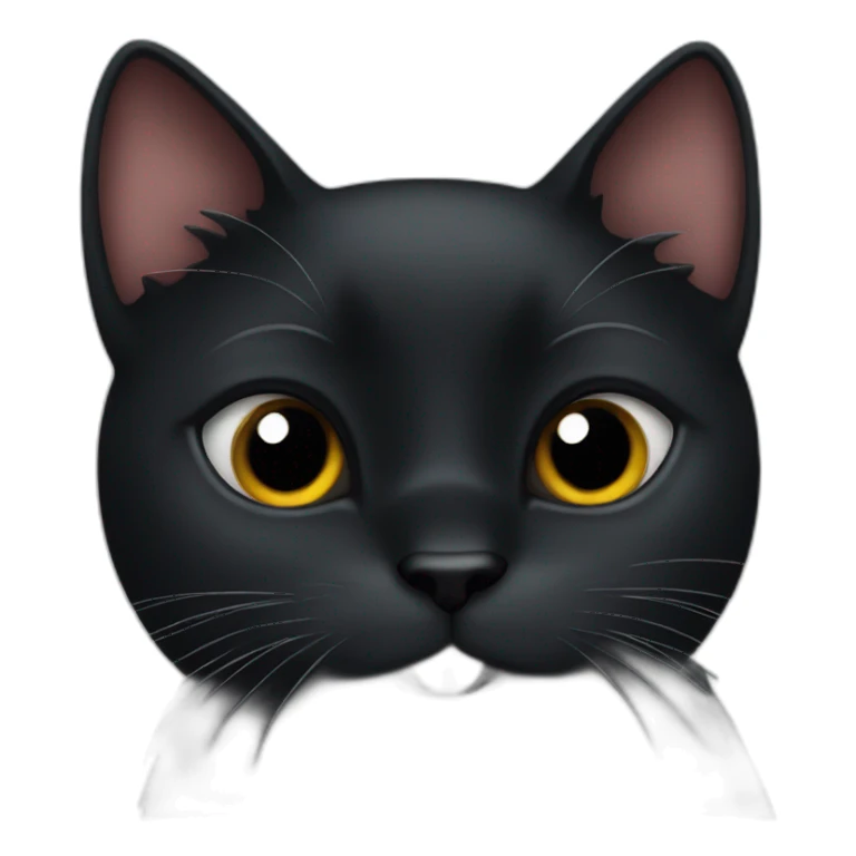 Black cat licking paw sticker