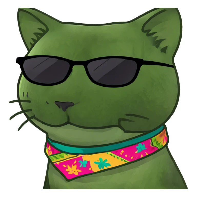Cat with sunglasses sticker