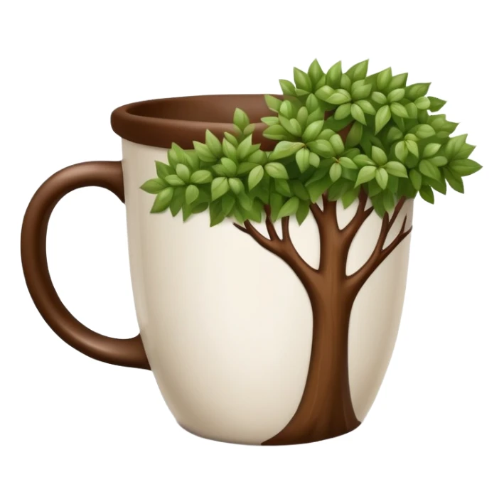 coffee cup with trees sticker