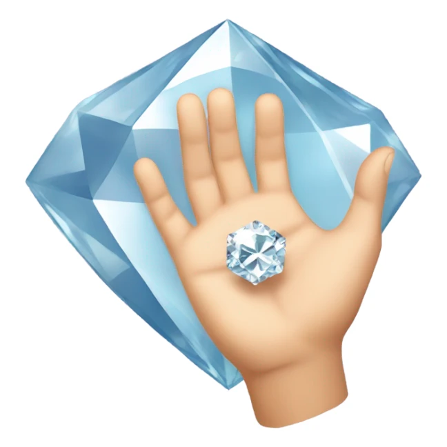 hand holding a diamond  sticker