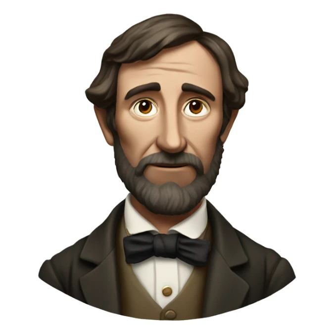 henry david thoreau, portrait by maxham sticker