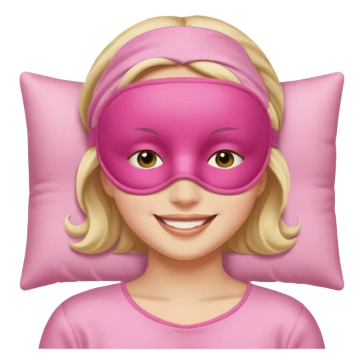 relaxed with pink sleep mask face emji sticker