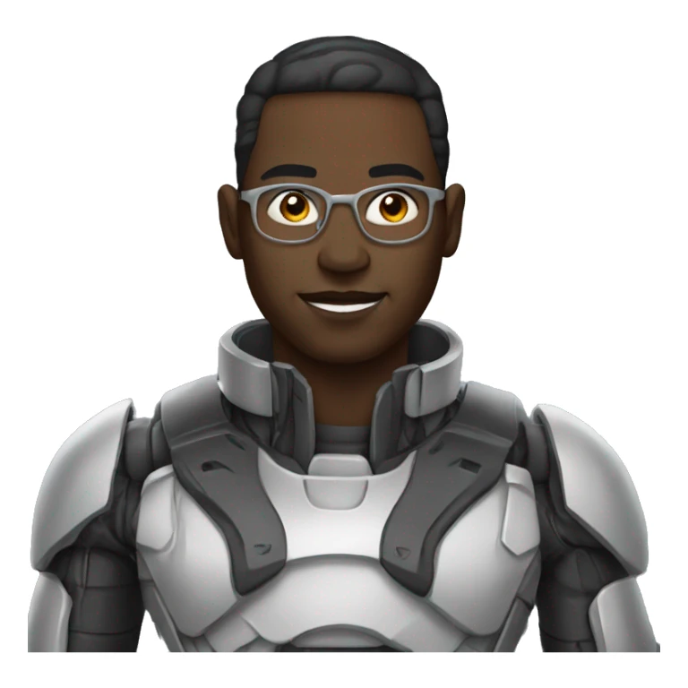george black man as a cyborg sticker