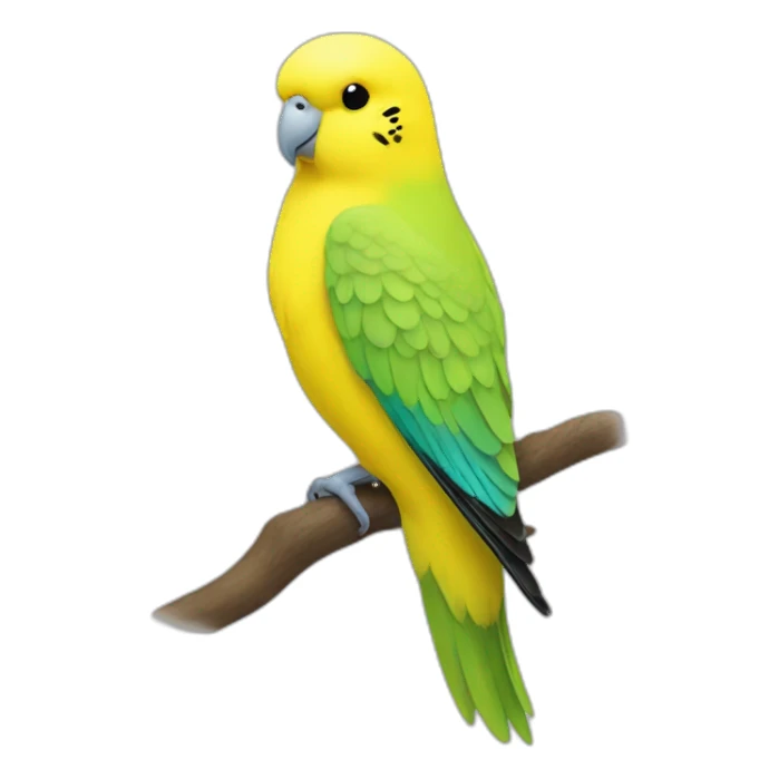 Yellow budgerigar with Light green mark sticker