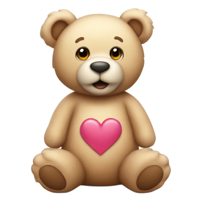 Teddy bear shaped like a heart sticker