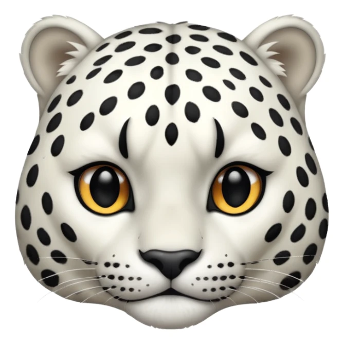 furry white leopard face sticker