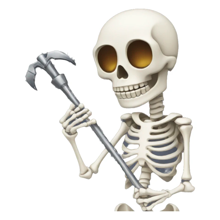 Skeleton working sticker
