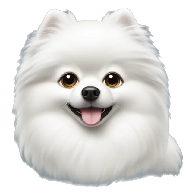 White mini white Pomerania dog  sticker