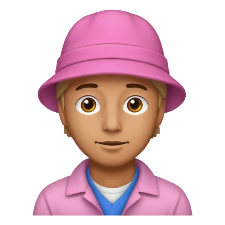 man with a pink hat emoji sticker
