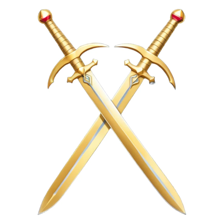 gold crossed swords sticker
