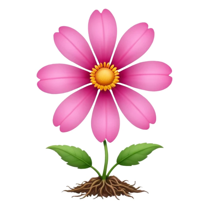 pink flower with a long root sticker