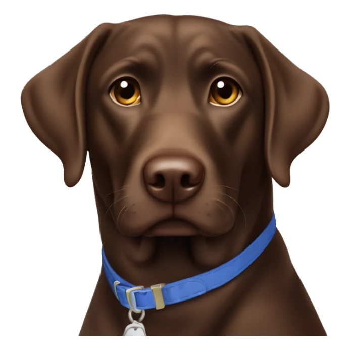 Chocolate Labrador retriever blue collar sticker