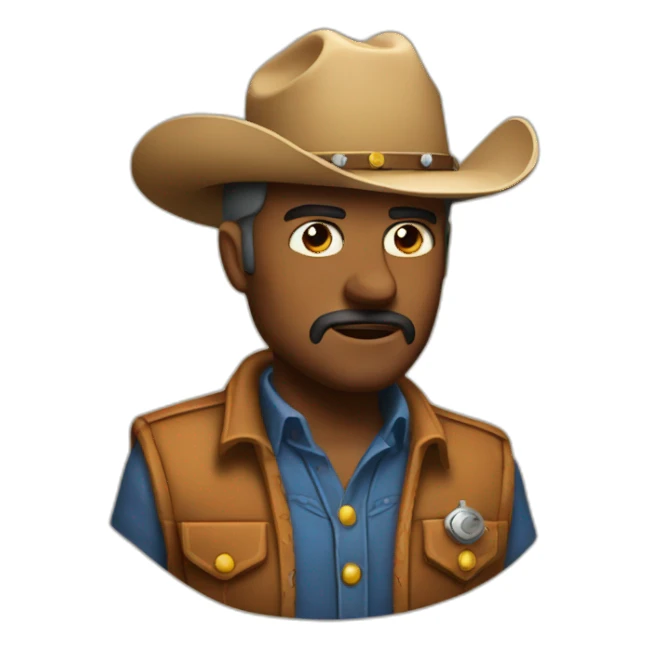 thinking cowboy sticker