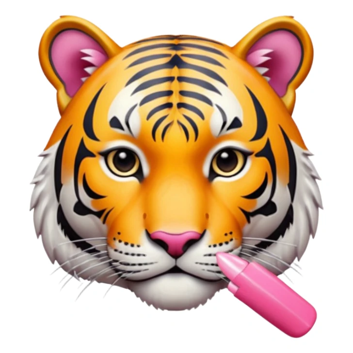 Tiger with long pink nails sticker