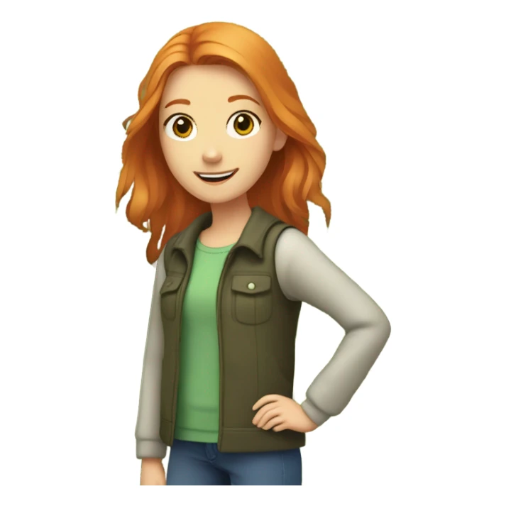 Ginger young girl green ryes sticker