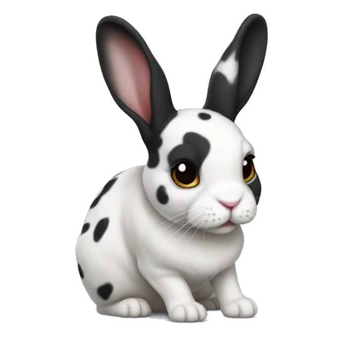 black and white spotted mini rex rabbit sticker
