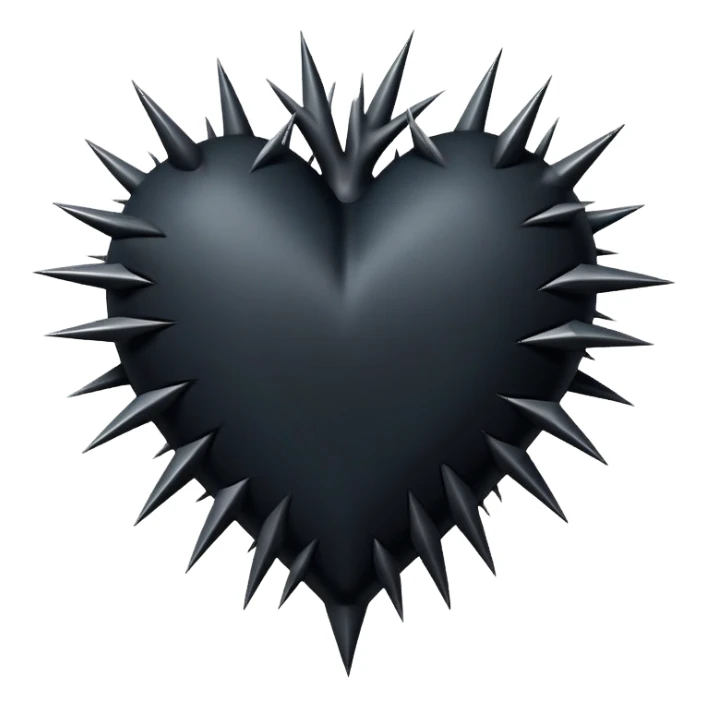 black heart with thorns sticker