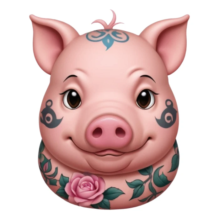 tatoos pig, sleepy sticker