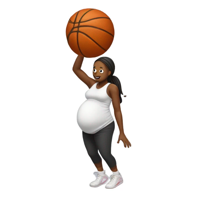 pregnant lady dunking basketball sticker