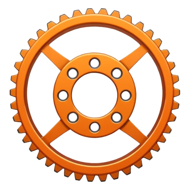 Orange gear stretched out in width sticker