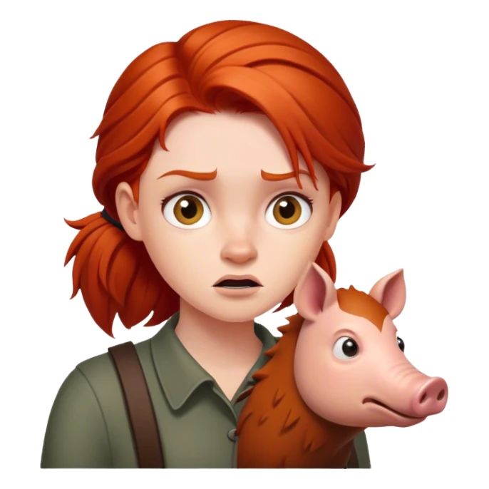 Redhead afraid of wild hog sticker