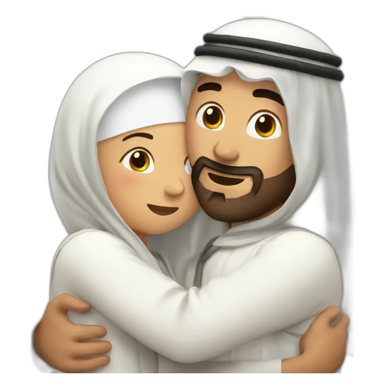 russian hugs arab sticker