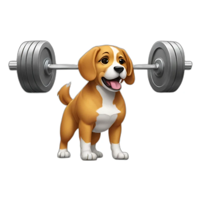 A weightlifting dog sticker