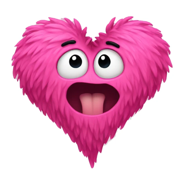 a hairy pink upside down heart sticker