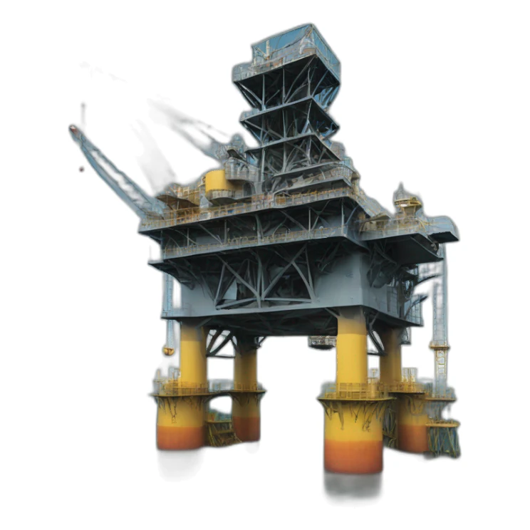 Wellhead Oil offshore platform with no derrick sticker