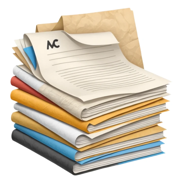 mac os mixed papers skeuomorphic sticker