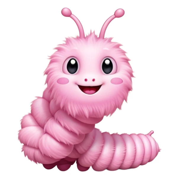 cute light pink caterpillar waving hello sticker
