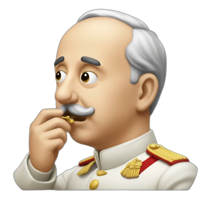 Francisco Franco smelling a key sticker