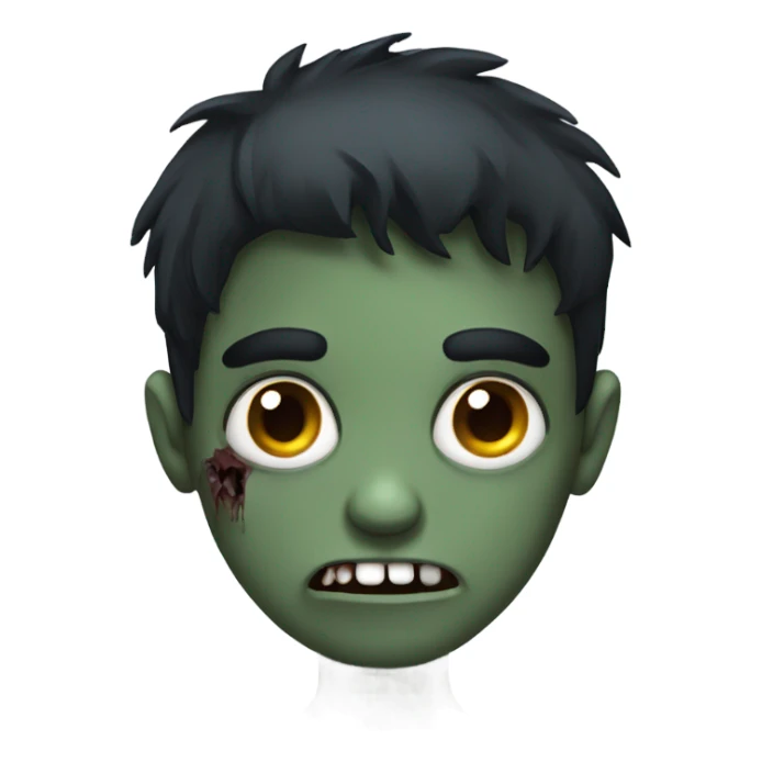 creepy boy zombie with medium dark hair sticker