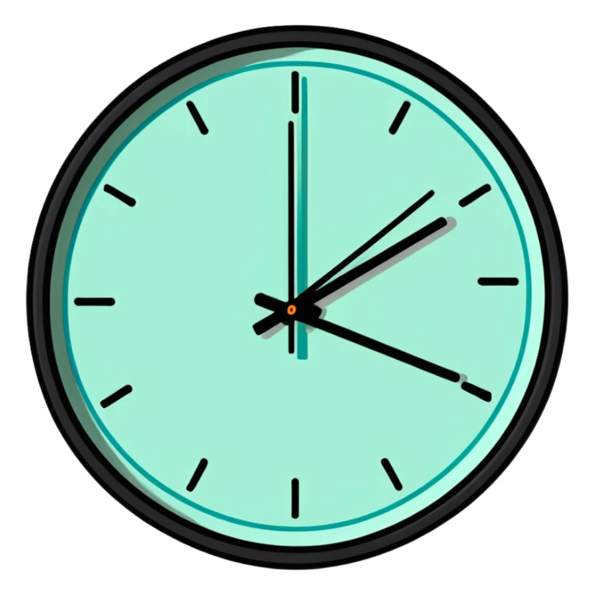 A colorful analog wall clock sticker