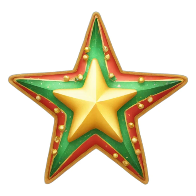 christmas decorated star sticker
