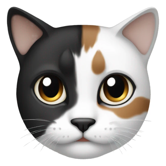 Cat three colours black white bronw  sticker
