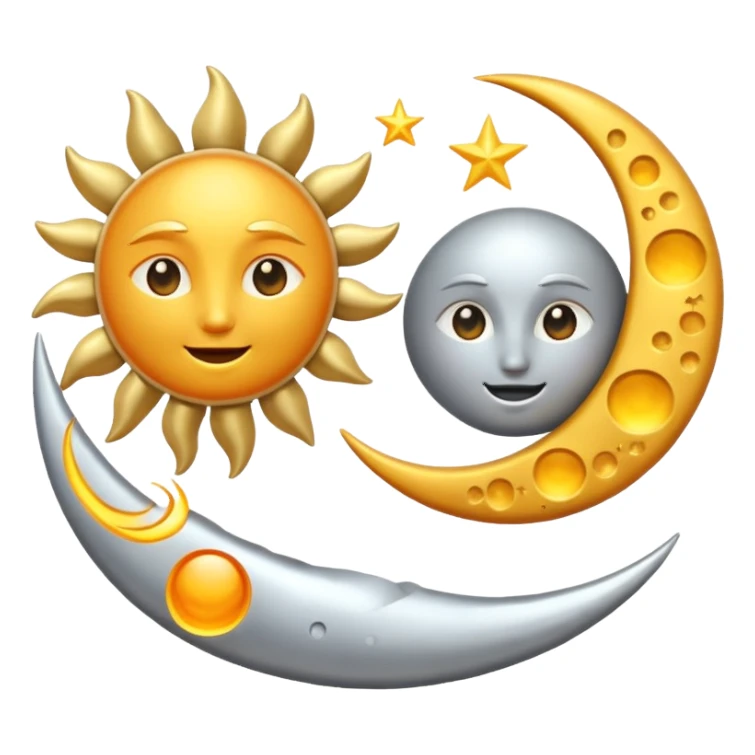 The sun and The moon dancing  sticker
