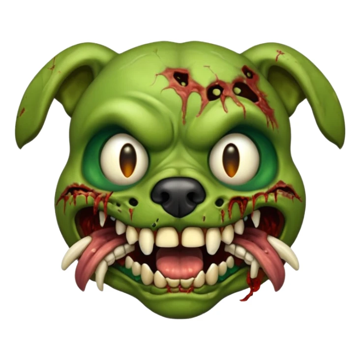 Zombie dog face sticker