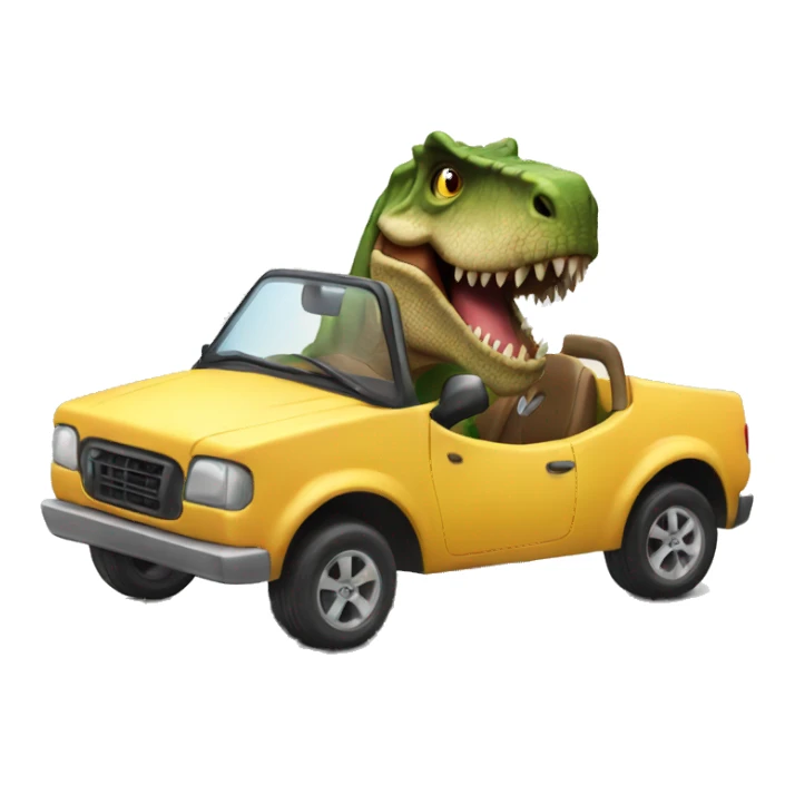 T-Rex driving a car  sticker