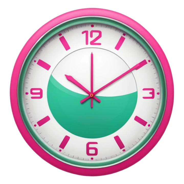 Sage green and hot pink clock sticker