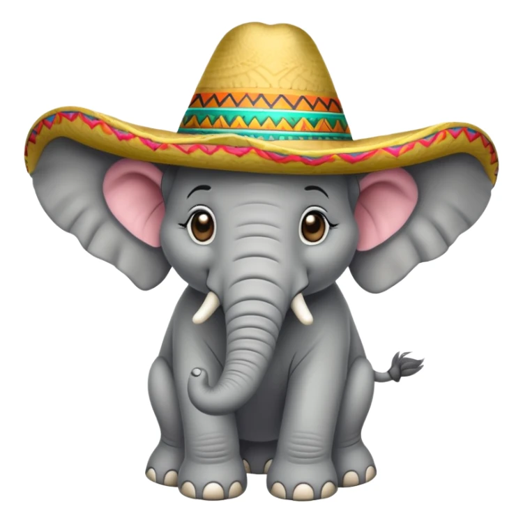 Elephant wearing a sombrero sticker