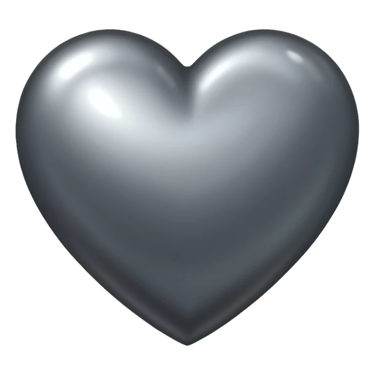 Dark grey metallic heart  sticker