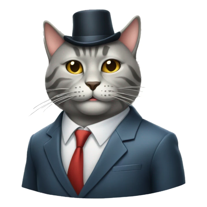Chill cat wearing a suit smoking cigar sticker