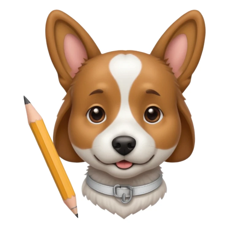 Dog and pencil sticker