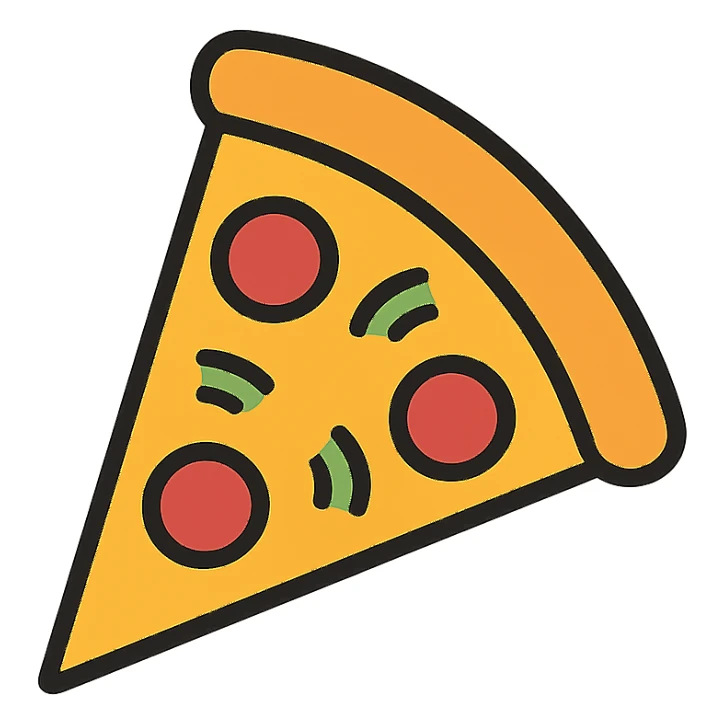 pizza slice color outline icon style sticker
