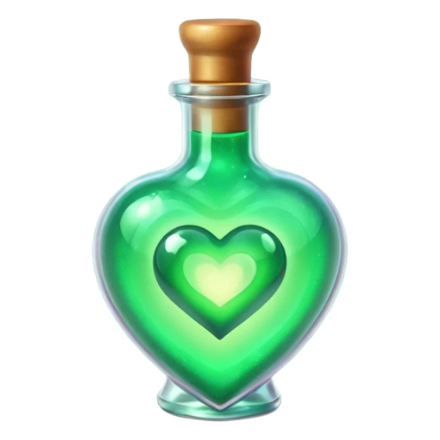 magic potion heart green color sticker