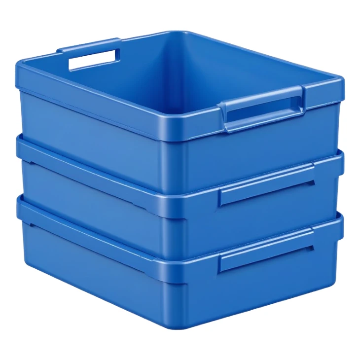 stackable plastic parts box euro blue sticker