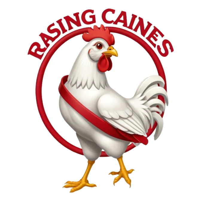 Raising Canes logo with chicken mascot sticker