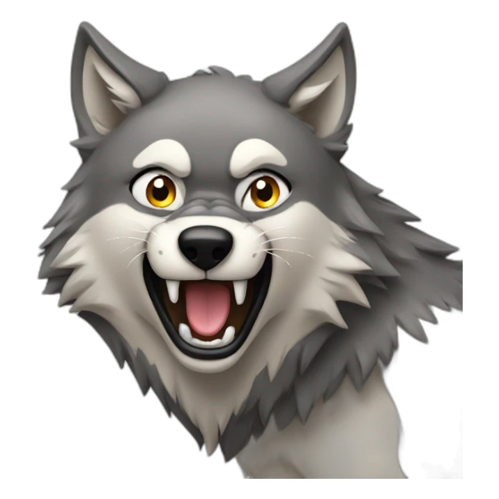 female wolf growling sticker