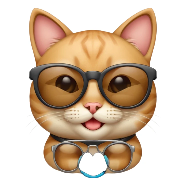 playful cat with cool sunglasses, winking sticker